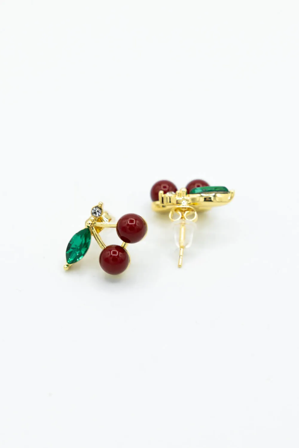Black Cherry Earrings in Gold | DJE311321