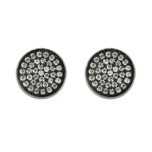 Blackened 18k White Gold Diamond Earrings Large Redondo