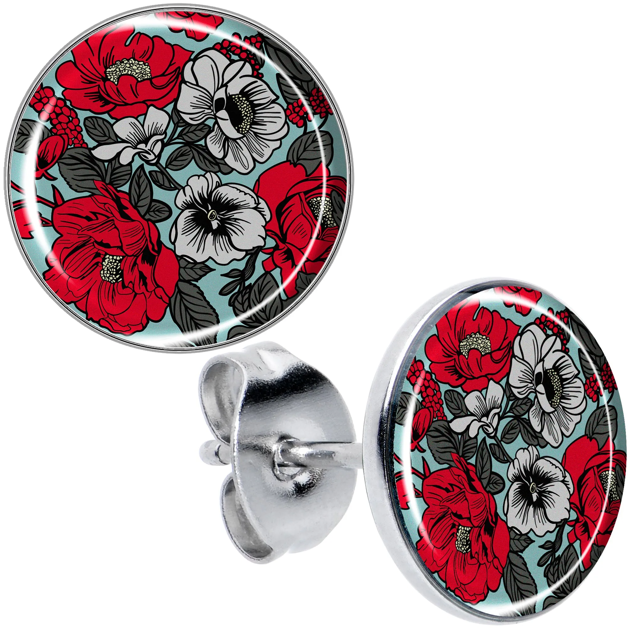 Blossom Creation Vibrant Bloom of Flowers Stud Earrings
