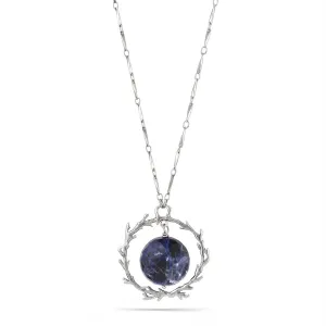BLUE FACETED STONE DROP  NECKLACES #156BL1301 (4F1)