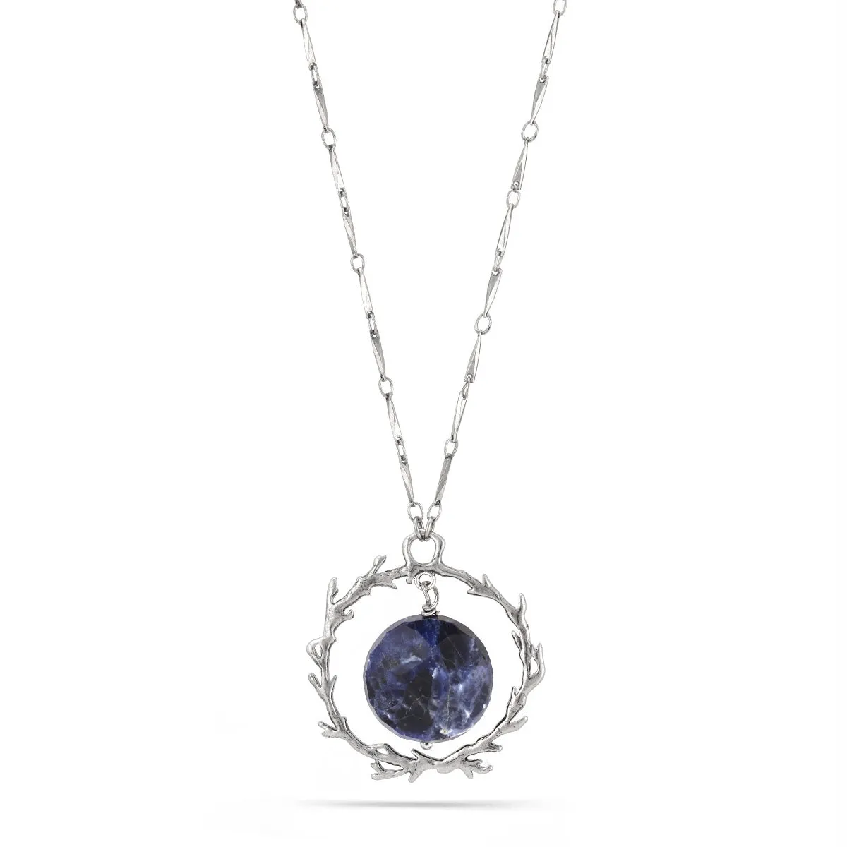BLUE FACETED STONE DROP  NECKLACES #156BL1301 (4F1)