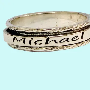 Bluenoemi Israel Personalized Spinner Ring