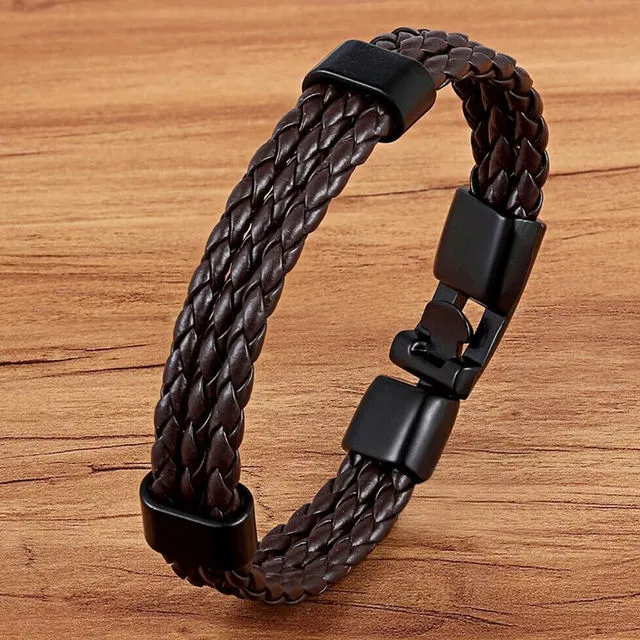 BRACELET EN CUIR UNISEXE FAIT A LA MAIN