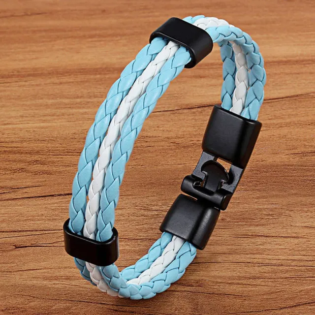 BRACELET EN CUIR UNISEXE FAIT A LA MAIN