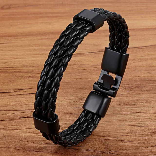 BRACELET EN CUIR UNISEXE FAIT A LA MAIN