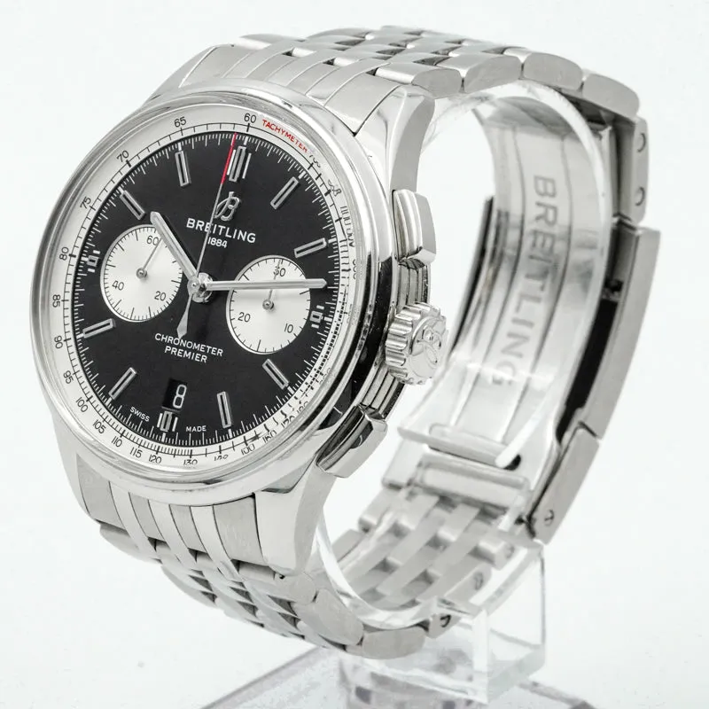 Breitling Premier B01 42mm Chronograph AB0118371B1A1 Black Dial B&P 2022