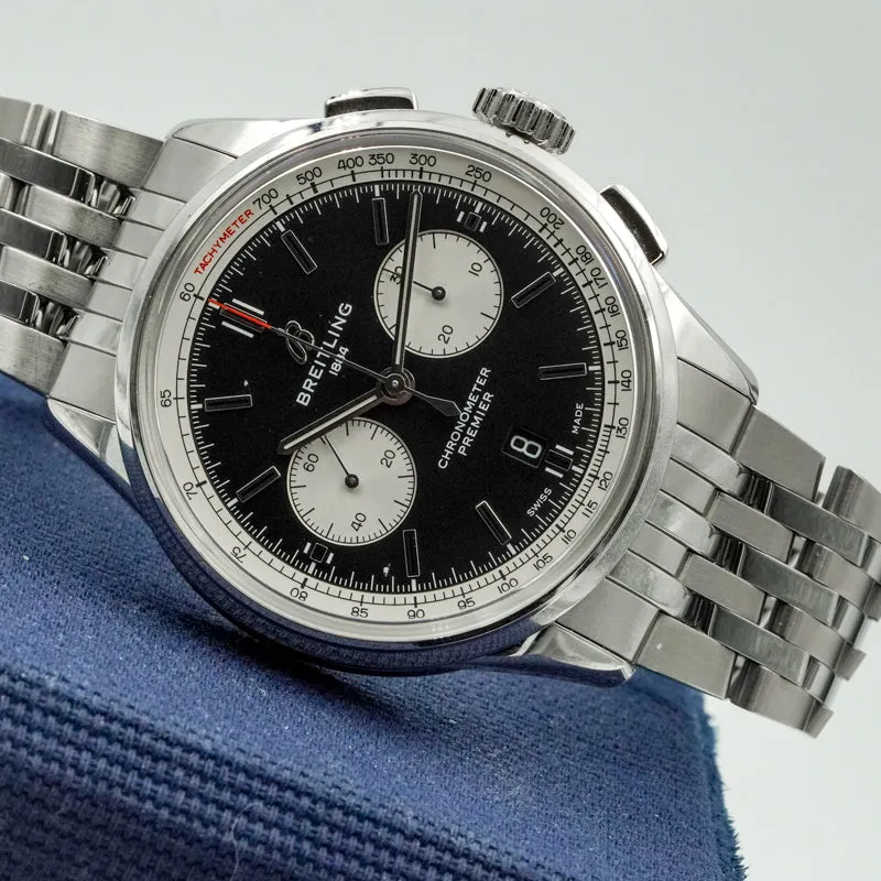 Breitling Premier B01 42mm Chronograph AB0118371B1A1 Black Dial B&P 2022