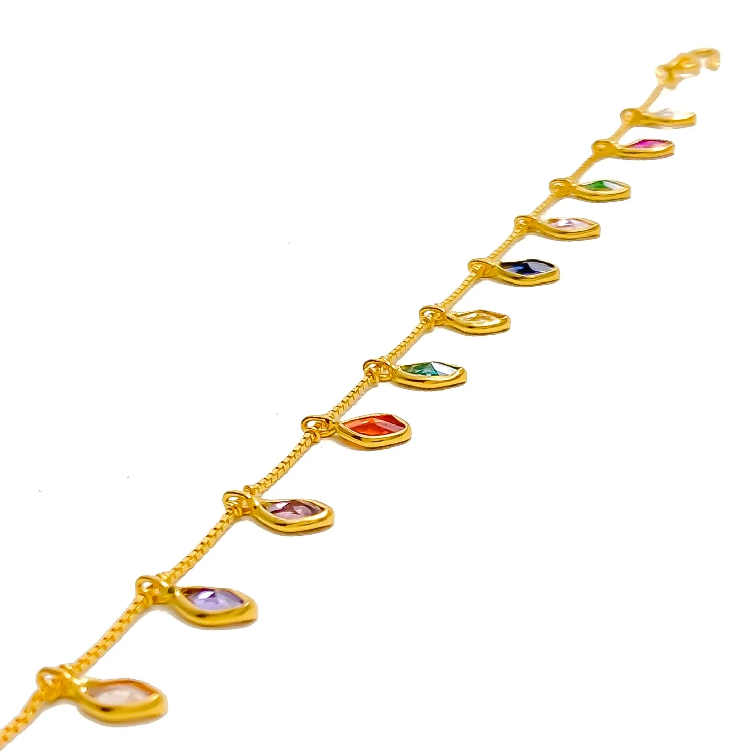 Bright Stylish 22k Gold CZ Bracelet