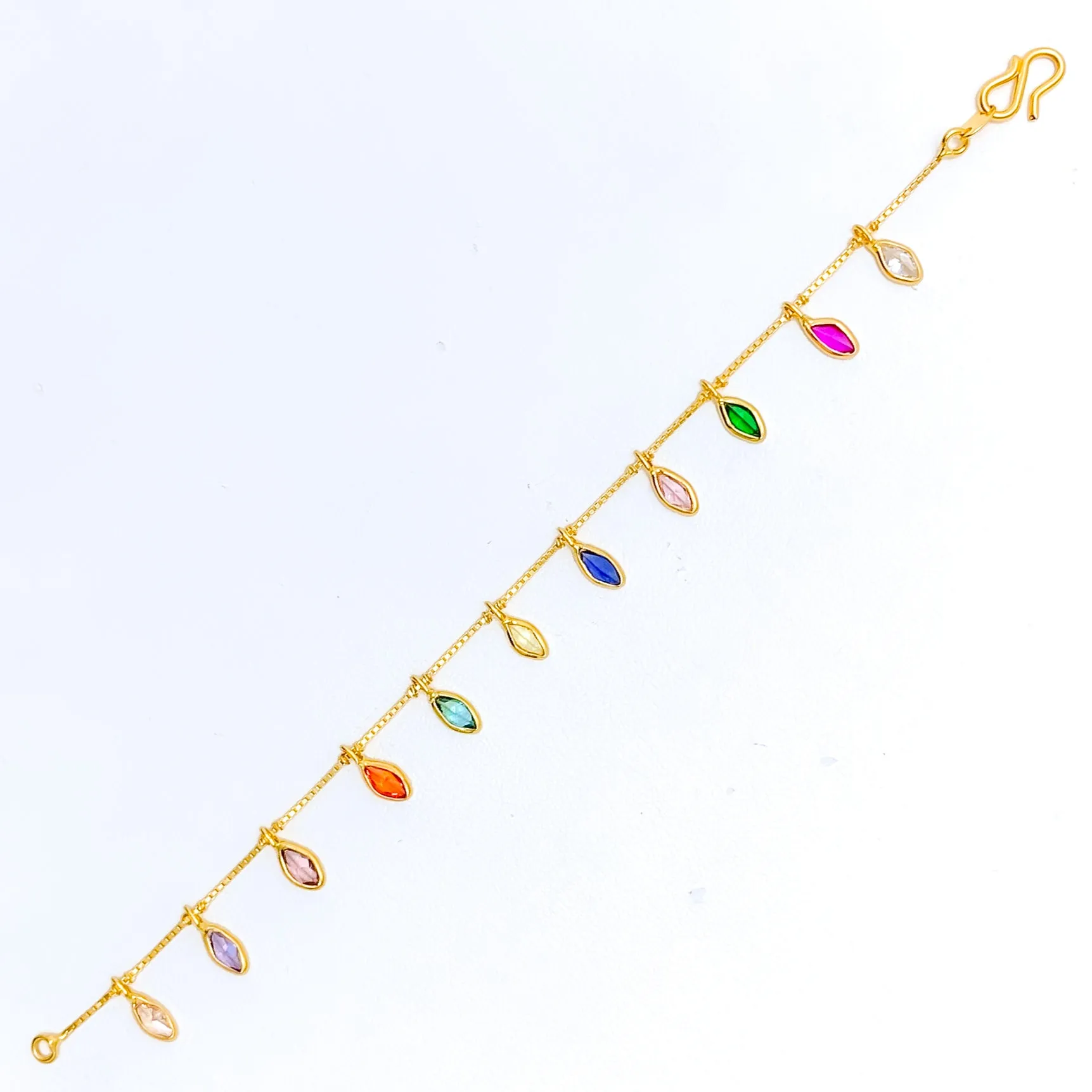 Bright Stylish 22k Gold CZ Bracelet