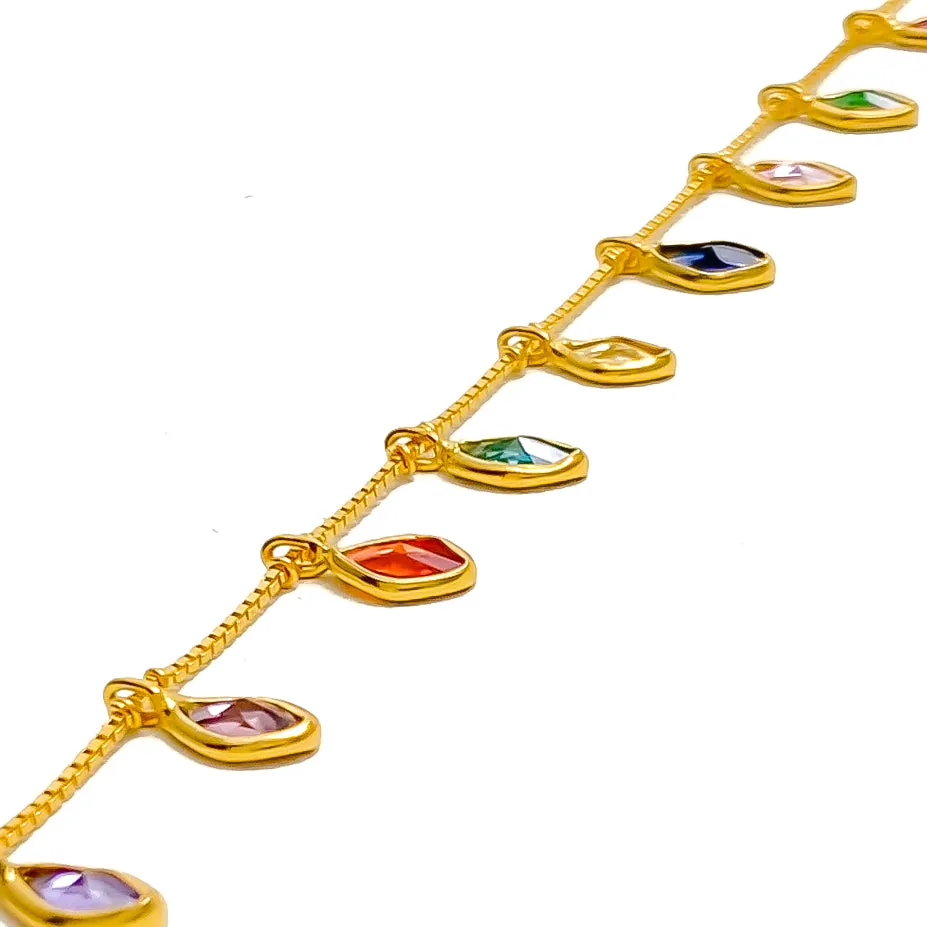 Bright Stylish 22k Gold CZ Bracelet