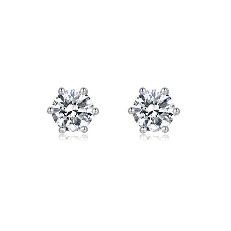 Brilliant Round Cut Moissanite Diamond Stud Earrings Necklace Sets
