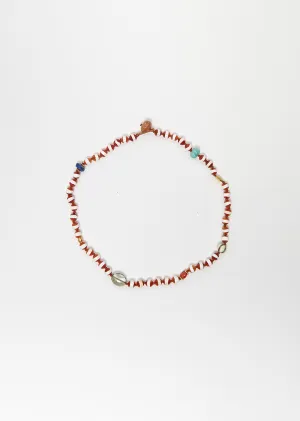 Brown Agate Stripe Beaded Necklace 193 40cm