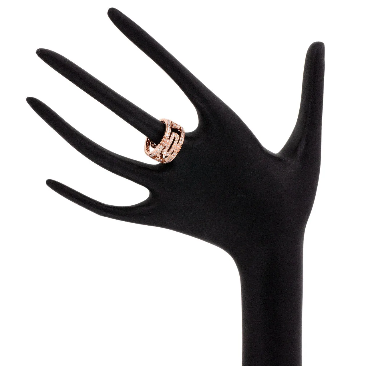 Bulgari 18K Rose Gold Parentesi Pave Diamond Ring