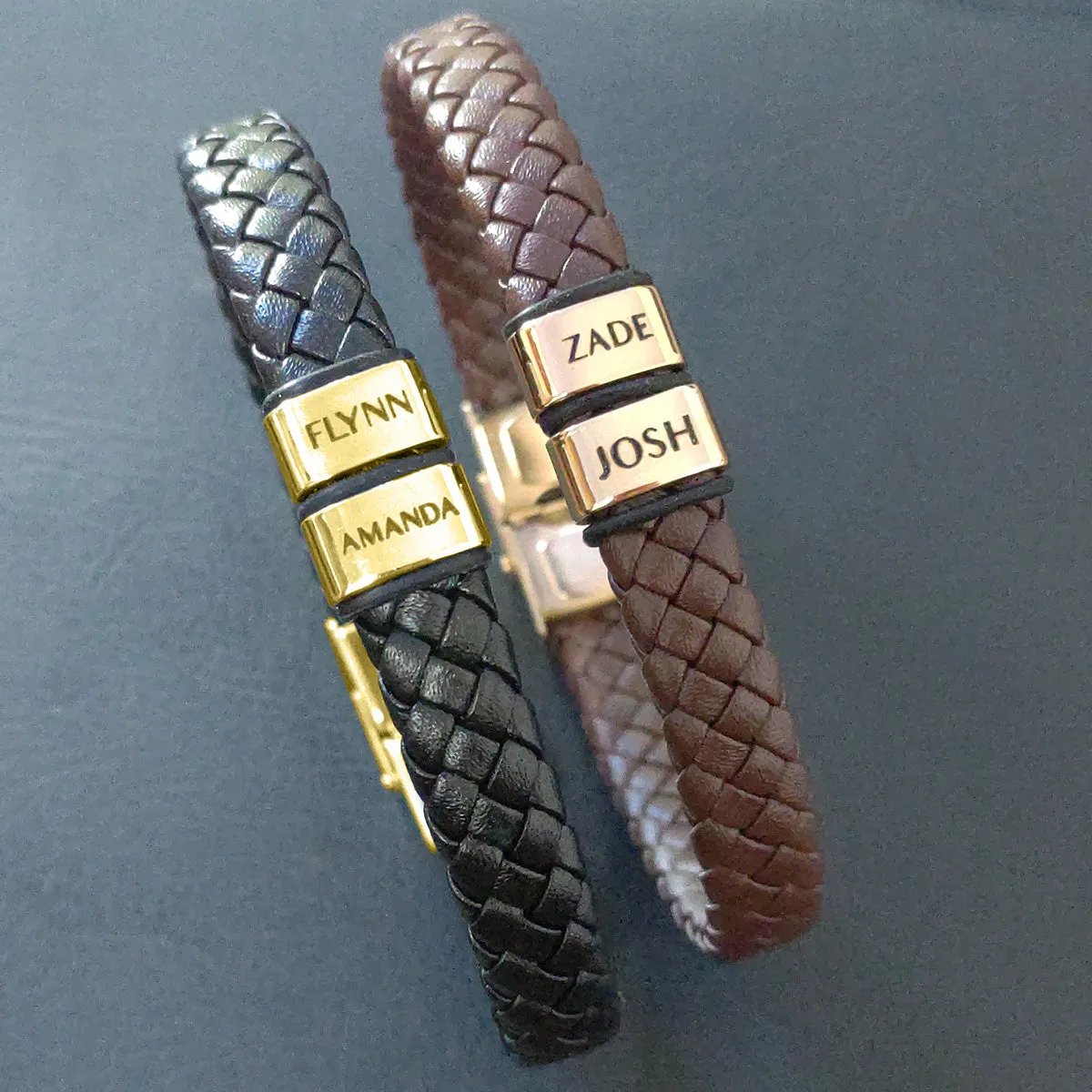 BUY ONE GET ONE Personalised Leather Bracelet First 2 Charms FREE