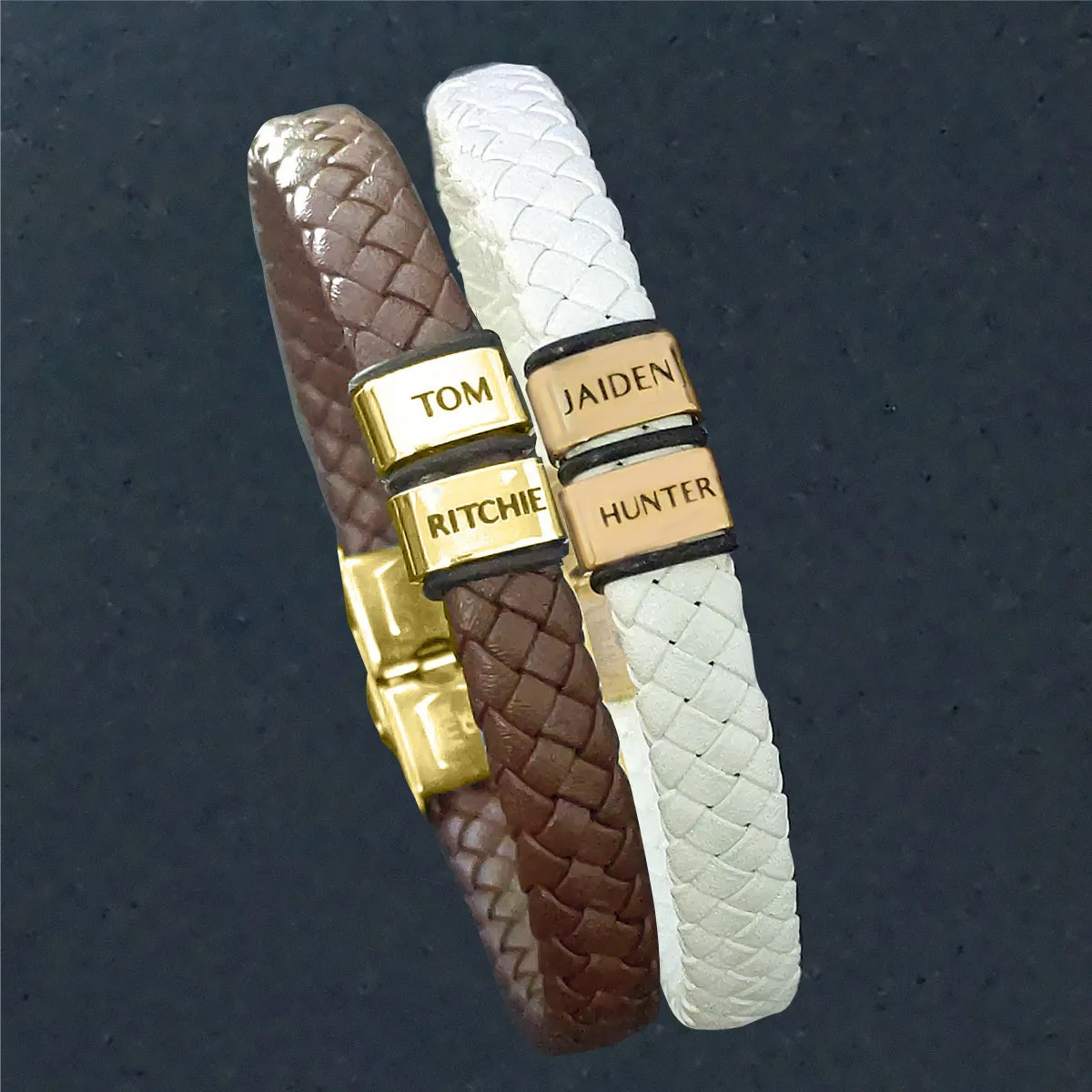 BUY ONE GET ONE Personalised Leather Bracelet First 2 Charms FREE