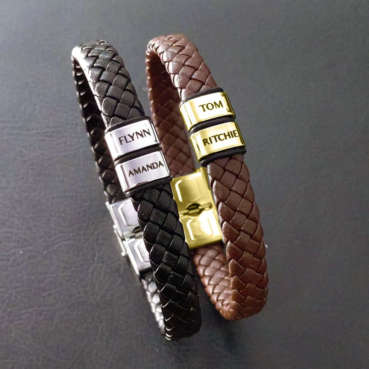 BUY ONE GET ONE Personalised Leather Bracelet First 2 Charms FREE