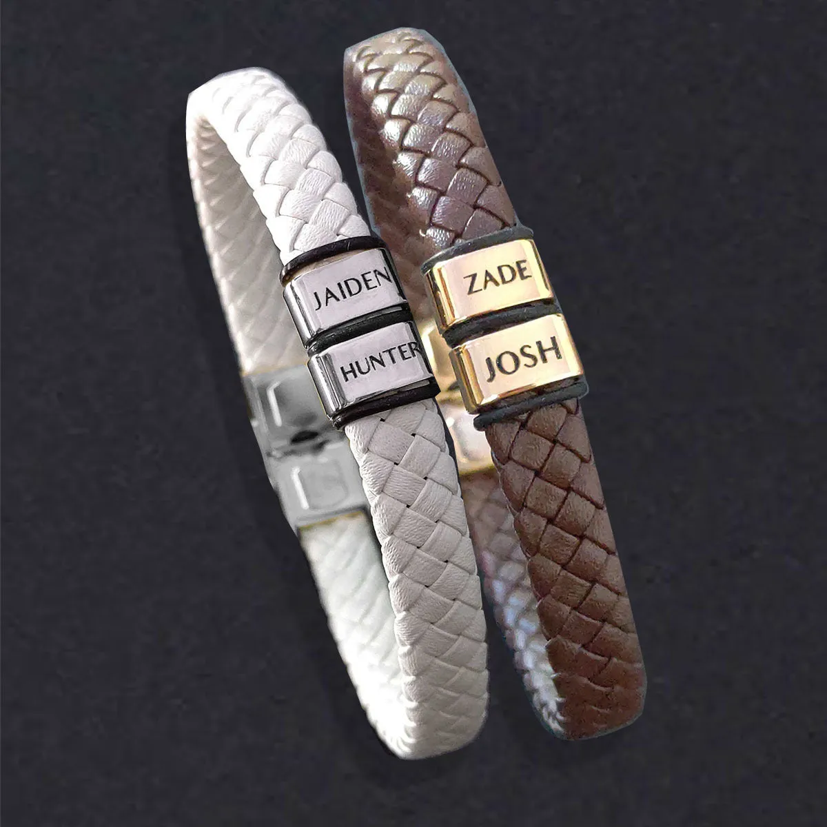 BUY ONE GET ONE Personalised Leather Bracelet First 2 Charms FREE