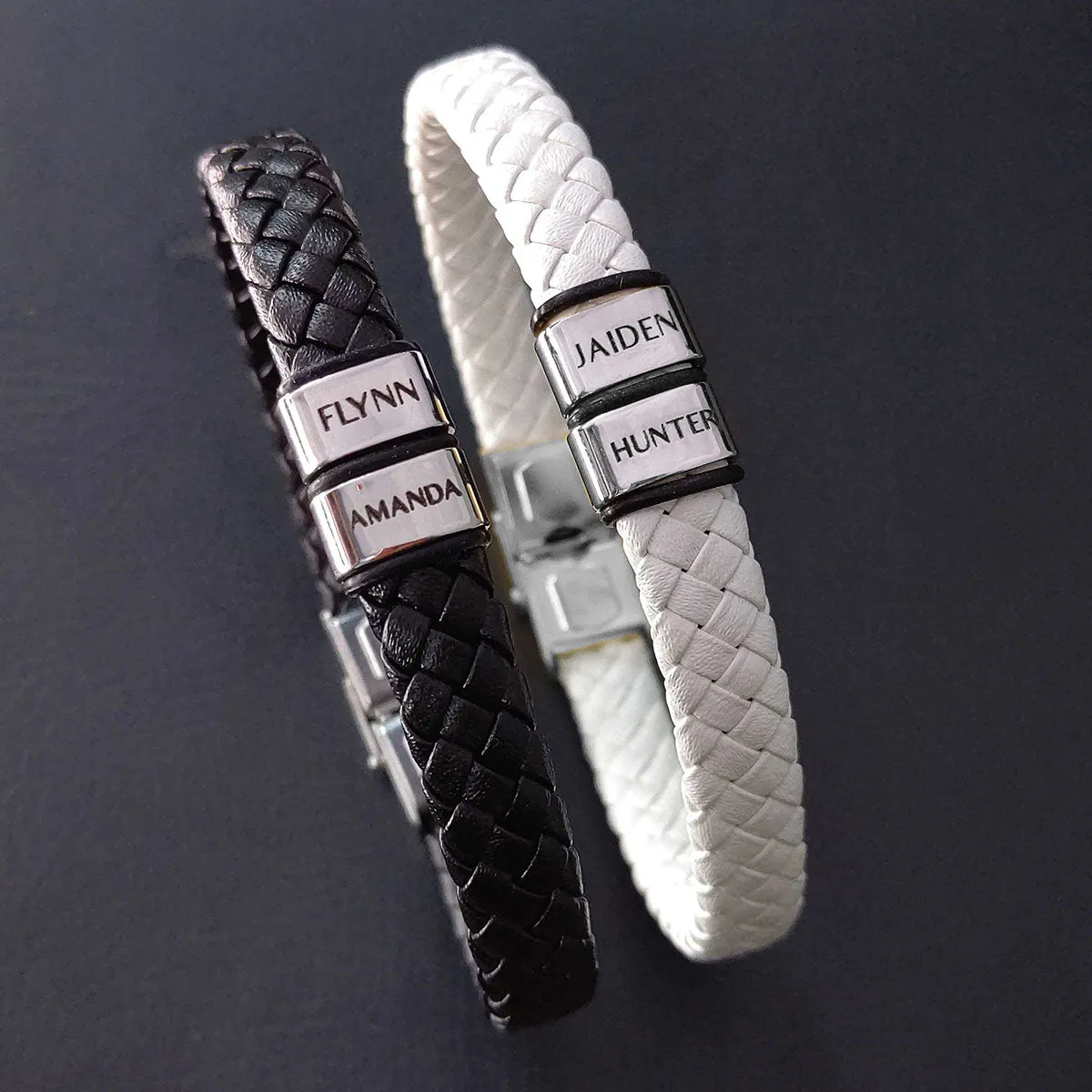 BUY ONE GET ONE Personalised Leather Bracelet First 2 Charms FREE