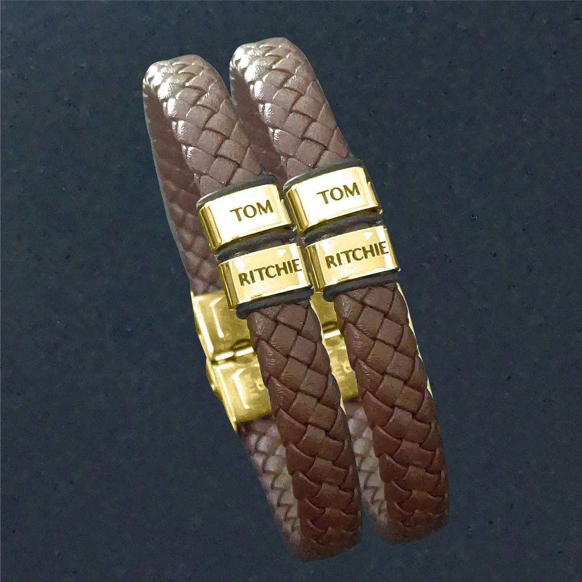 BUY ONE GET ONE Personalised Leather Bracelet First 2 Charms FREE