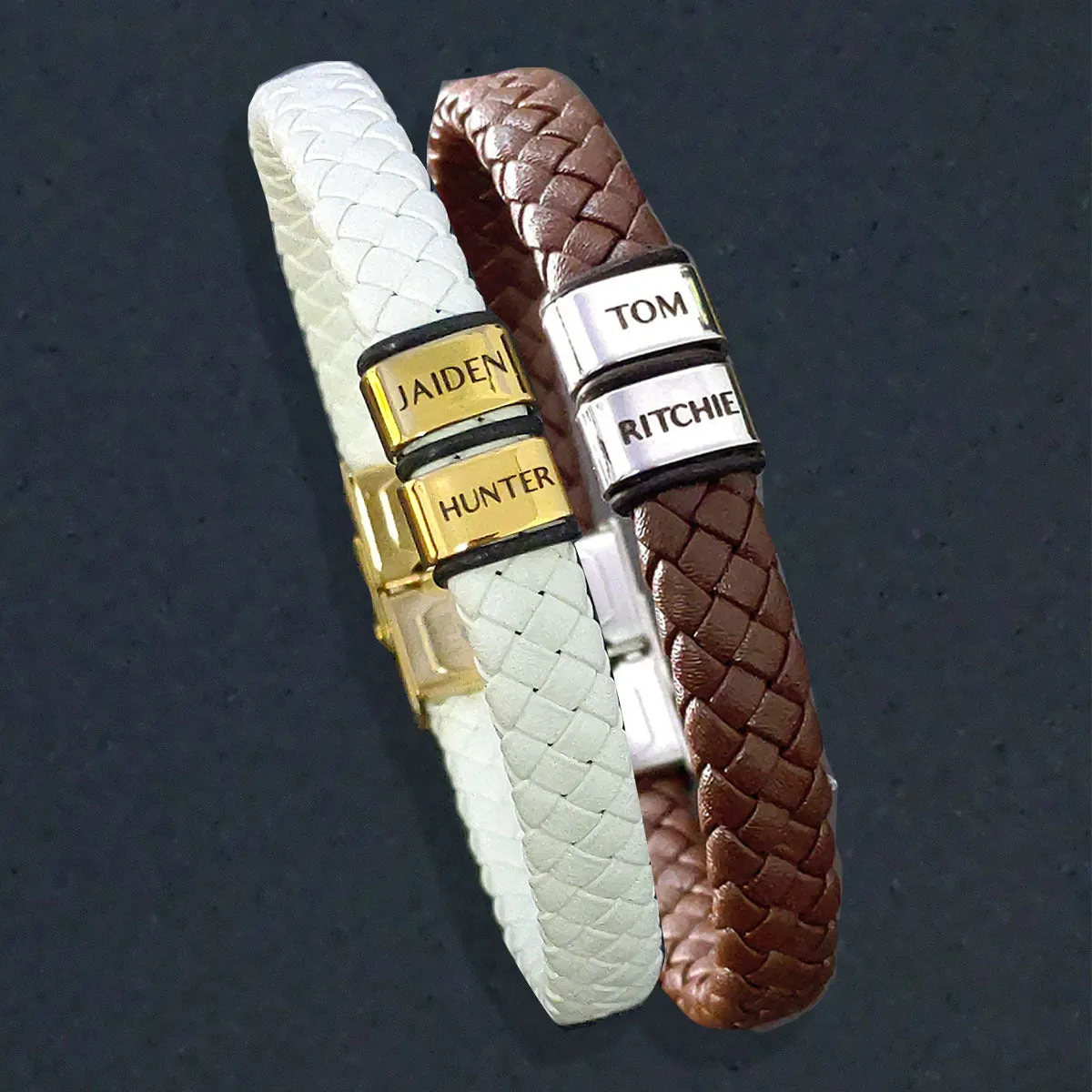 BUY ONE GET ONE Personalised Leather Bracelet First 2 Charms FREE