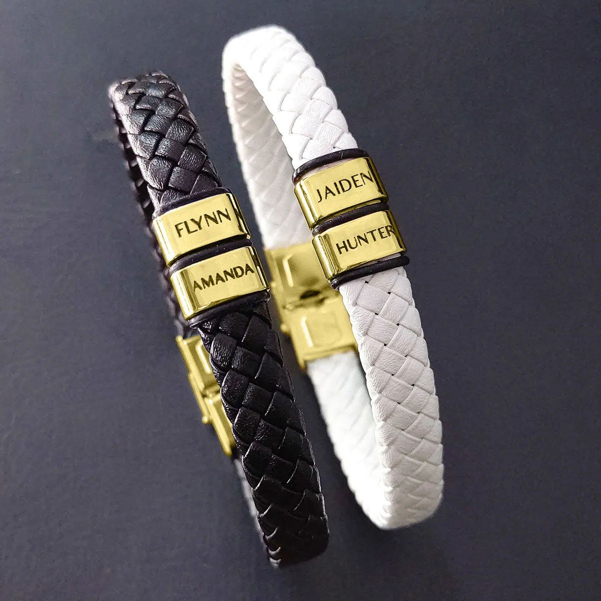 BUY ONE GET ONE Personalised Leather Bracelet First 2 Charms FREE