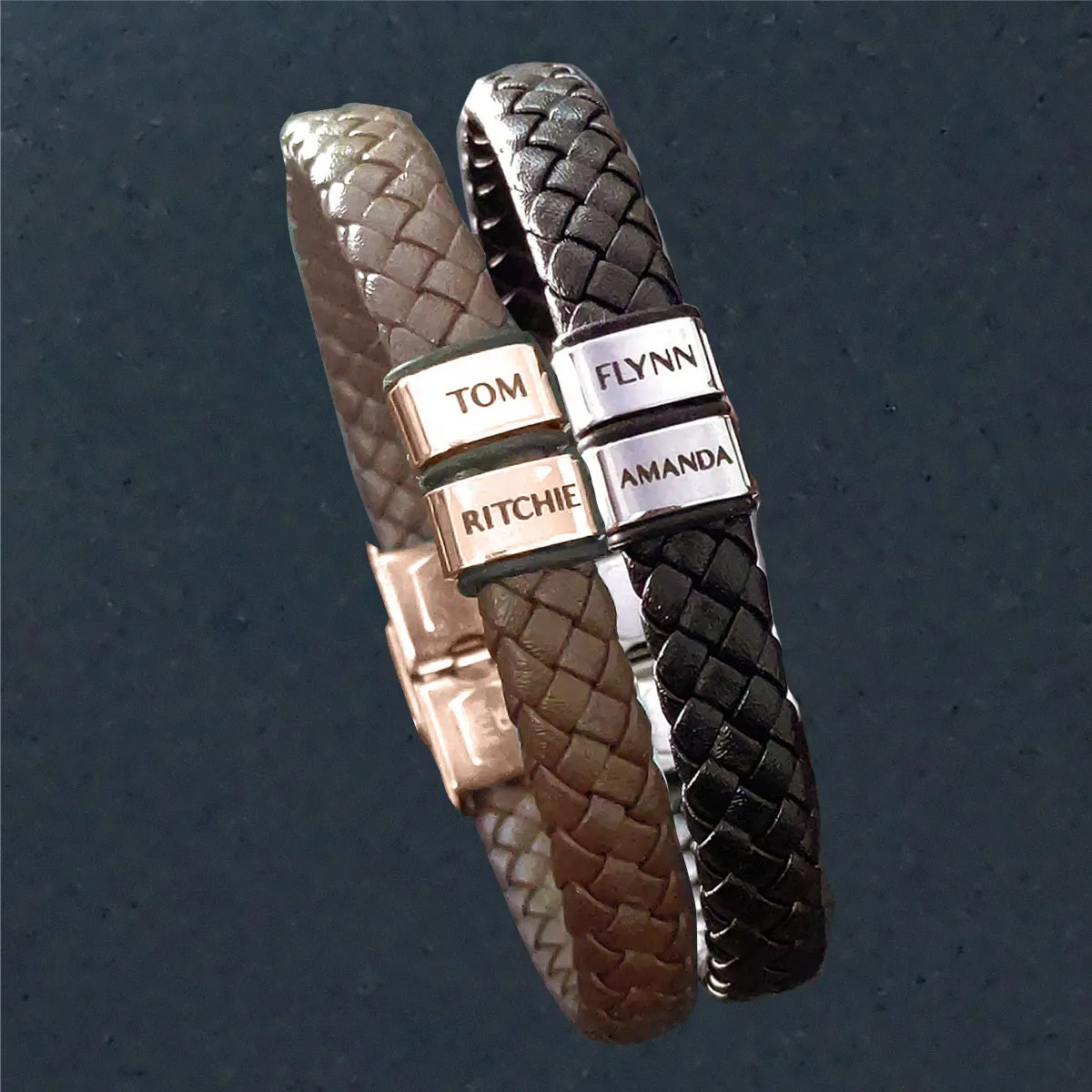BUY ONE GET ONE Personalised Leather Bracelet First 2 Charms FREE