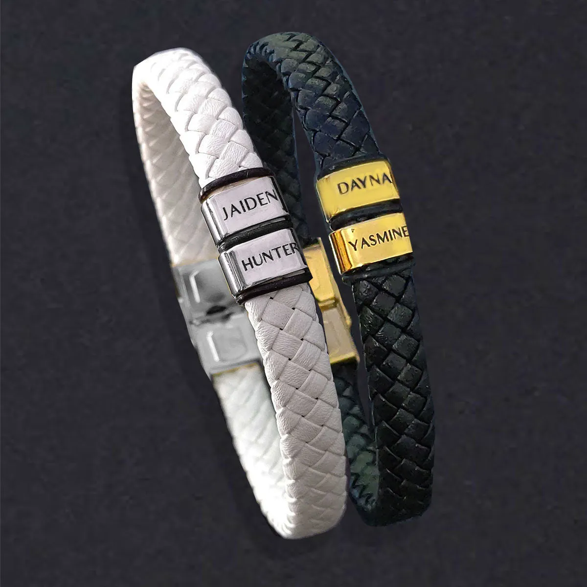 BUY ONE GET ONE Personalised Leather Bracelet First 2 Charms FREE
