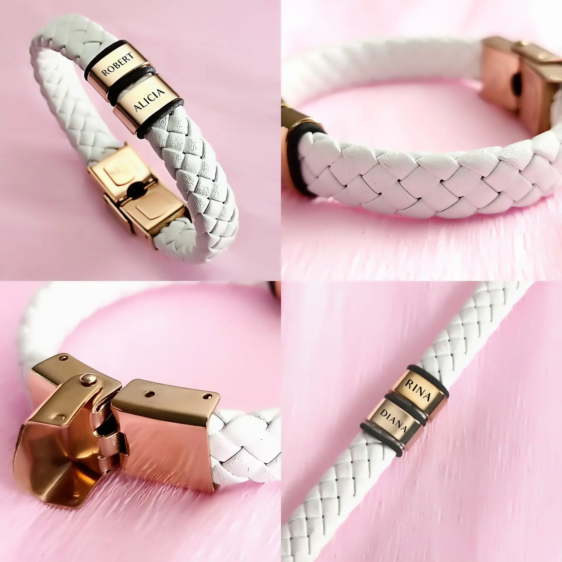 BUY ONE GET ONE Personalised Leather Bracelet First 2 Charms FREE