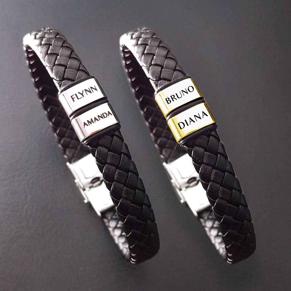BUY ONE GET ONE Personalised Leather Bracelet First 2 Charms FREE