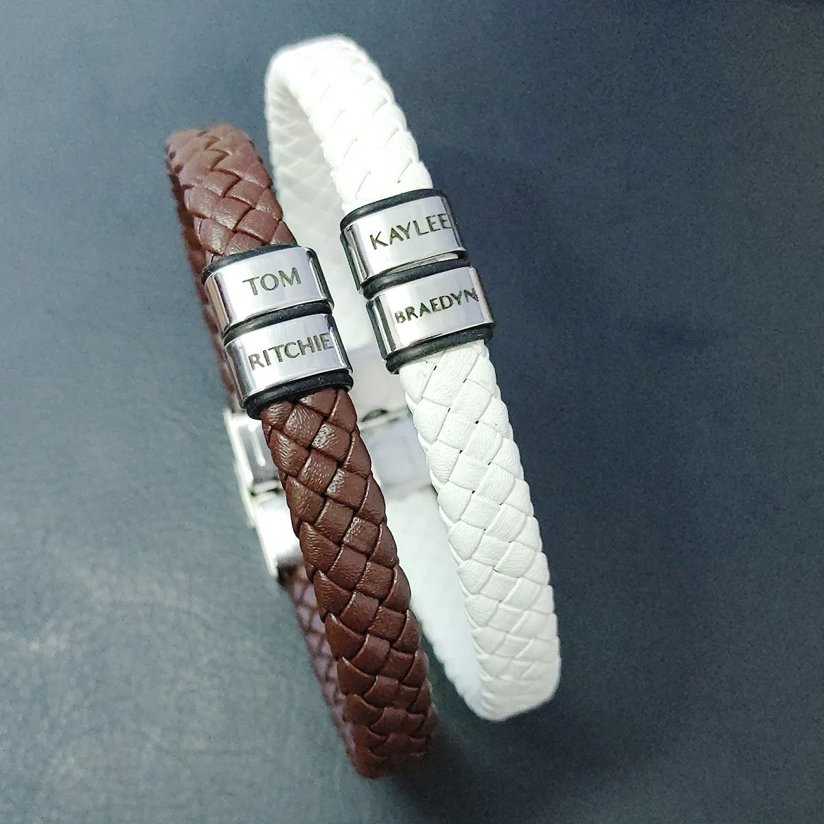BUY ONE GET ONE Personalised Leather Bracelet First 2 Charms FREE
