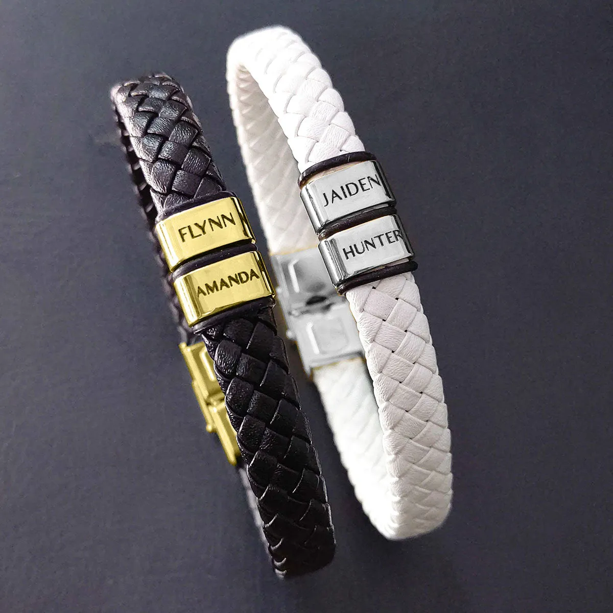 BUY ONE GET ONE Personalised Leather Bracelet First 2 Charms FREE