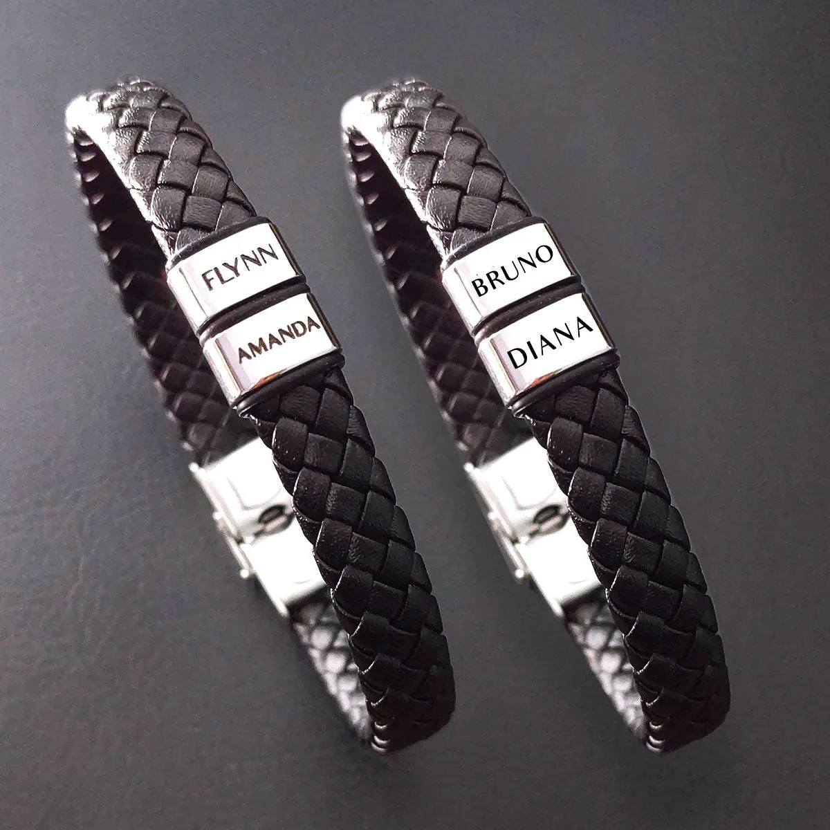 BUY ONE GET ONE Personalised Leather Bracelet First 2 Charms FREE