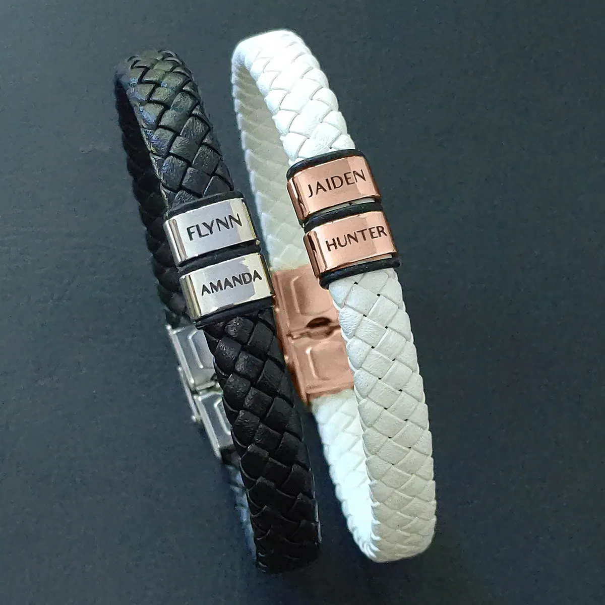 BUY ONE GET ONE Personalised Leather Bracelet First 2 Charms FREE