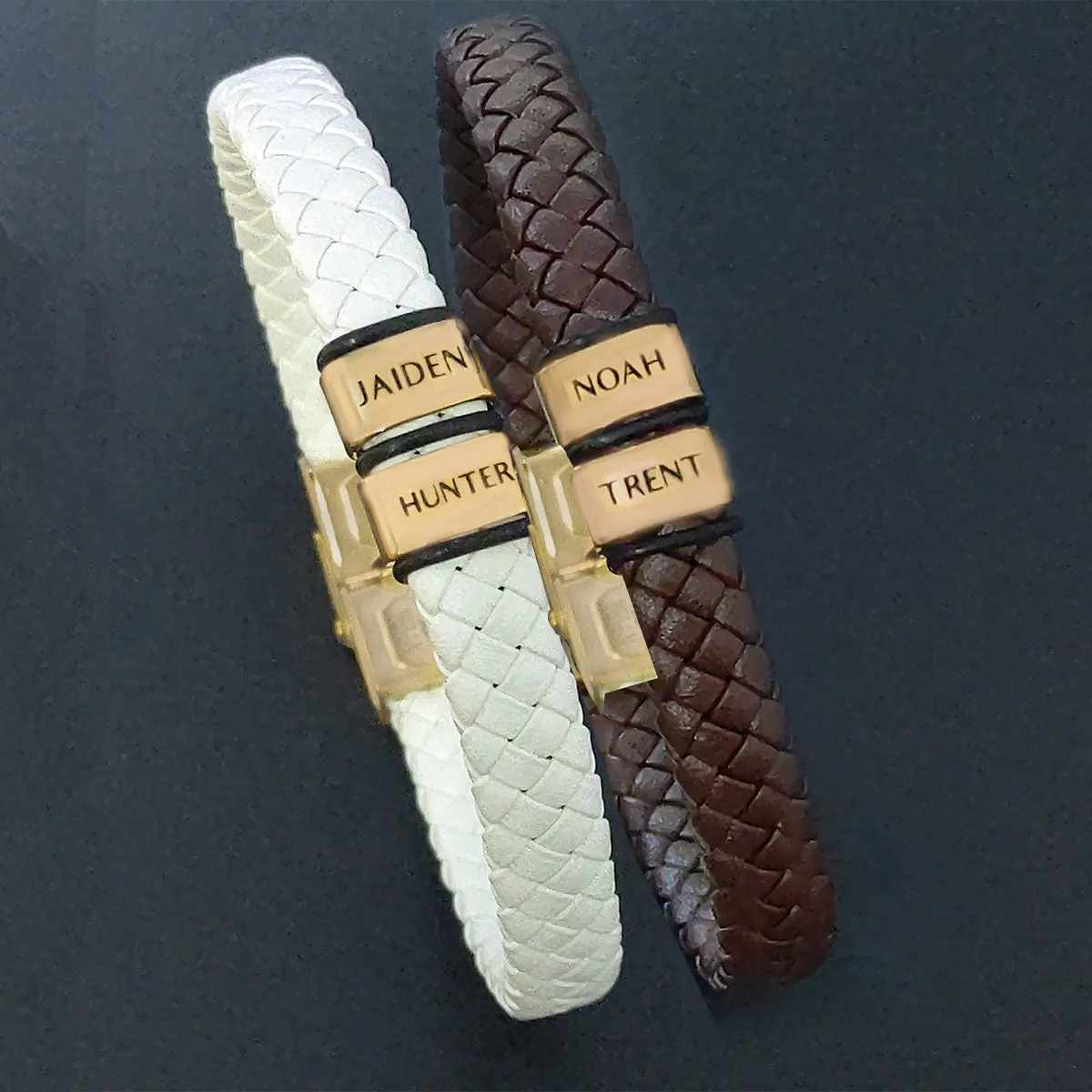 BUY ONE GET ONE Personalised Leather Bracelet First 2 Charms FREE