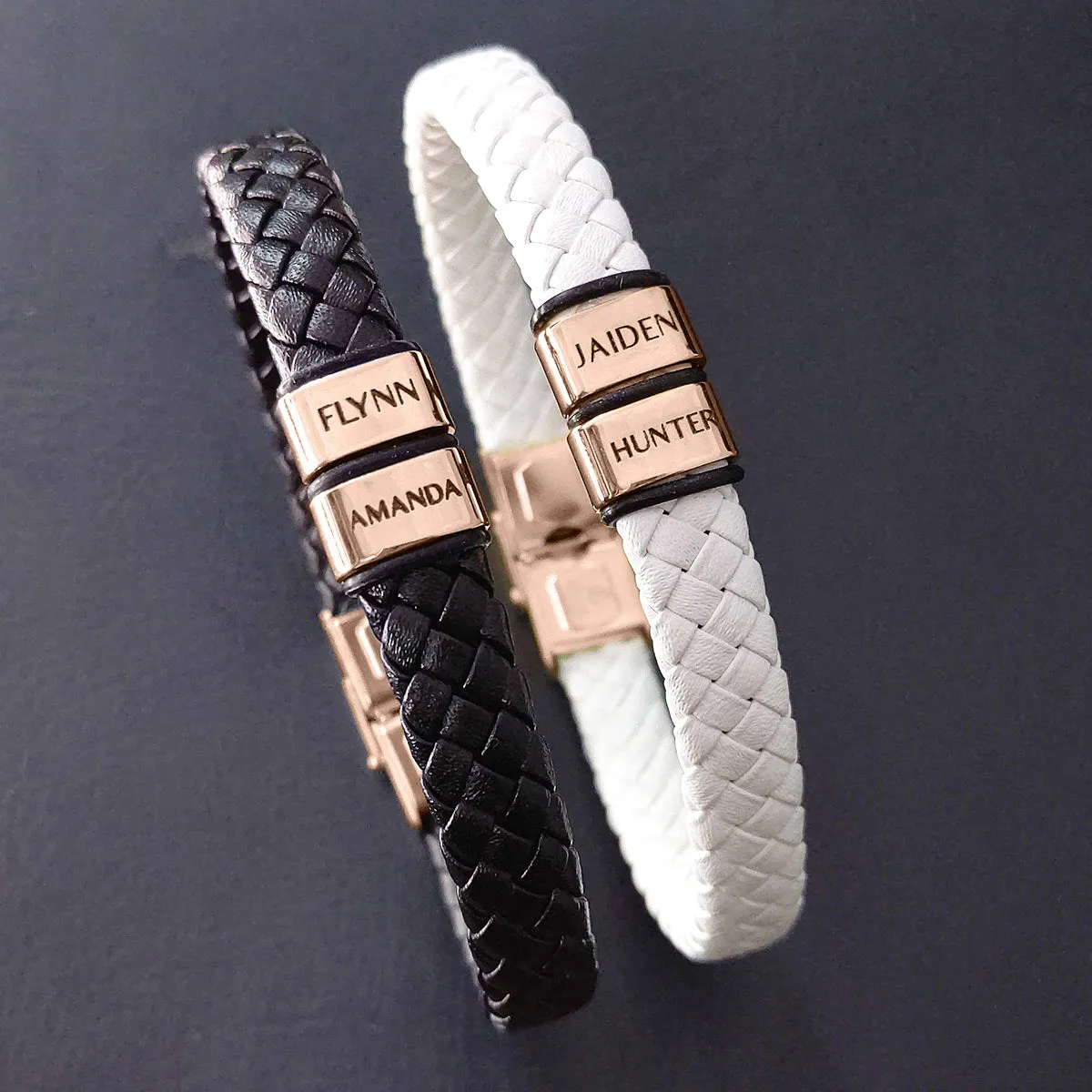 BUY ONE GET ONE Personalised Leather Bracelet First 2 Charms FREE