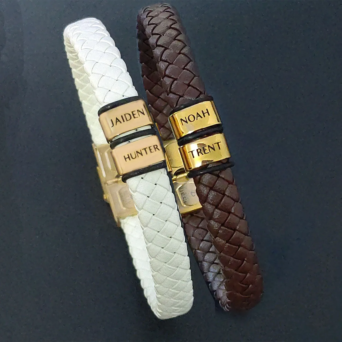 BUY ONE GET ONE Personalised Leather Bracelet First 2 Charms FREE