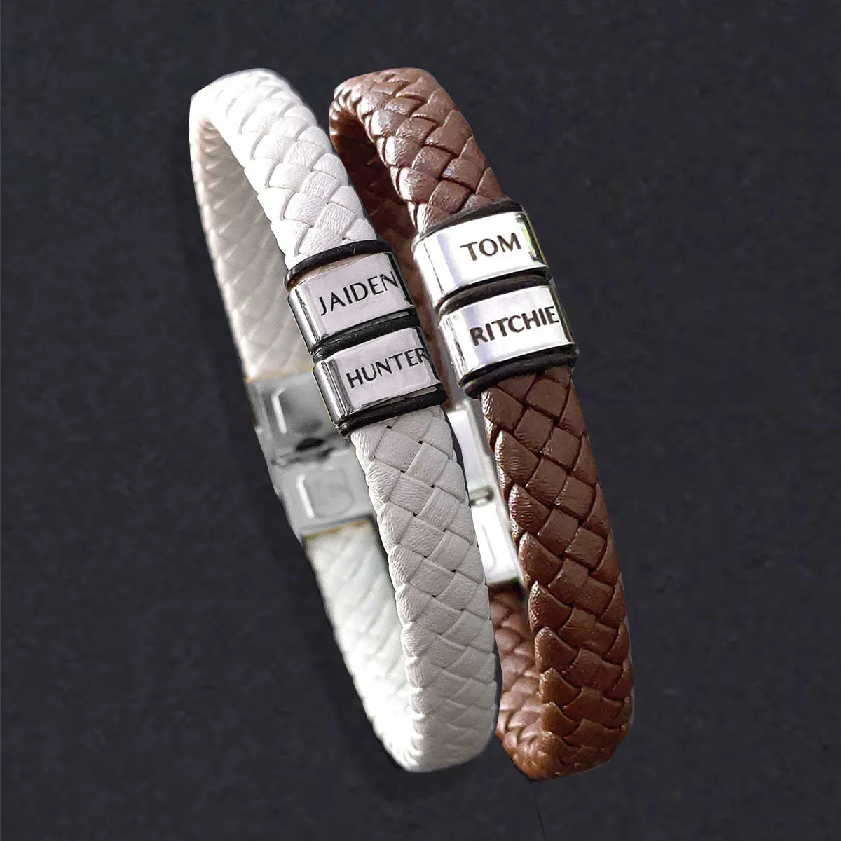 BUY ONE GET ONE Personalised Leather Bracelet First 2 Charms FREE