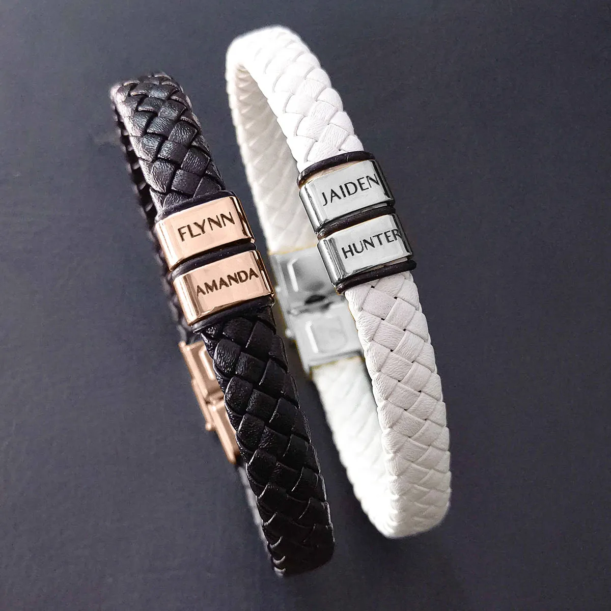BUY ONE GET ONE Personalised Leather Bracelet First 2 Charms FREE