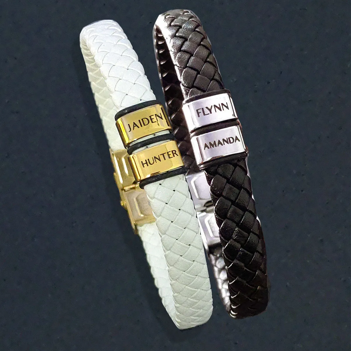 BUY ONE GET ONE Personalised Leather Bracelet First 2 Charms FREE