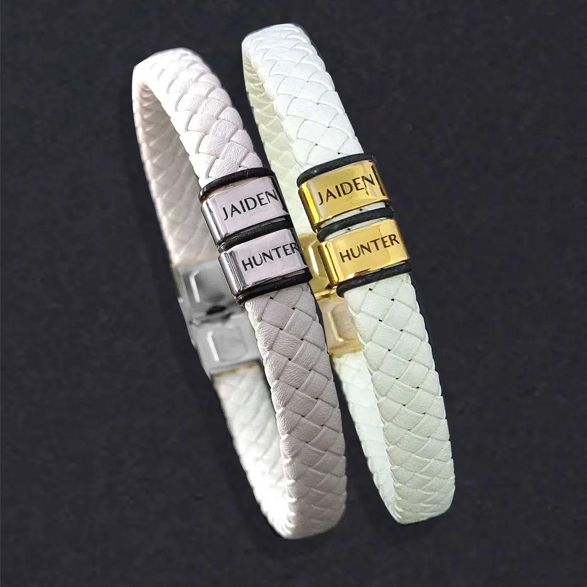 BUY ONE GET ONE Personalised Leather Bracelet First 2 Charms FREE