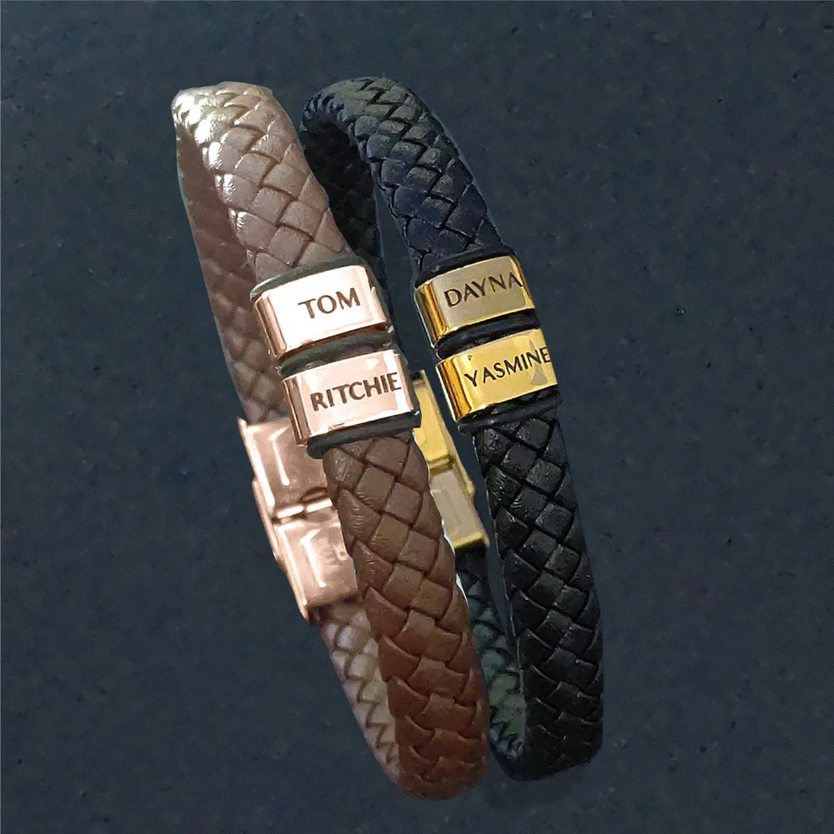BUY ONE GET ONE Personalised Leather Bracelet First 2 Charms FREE