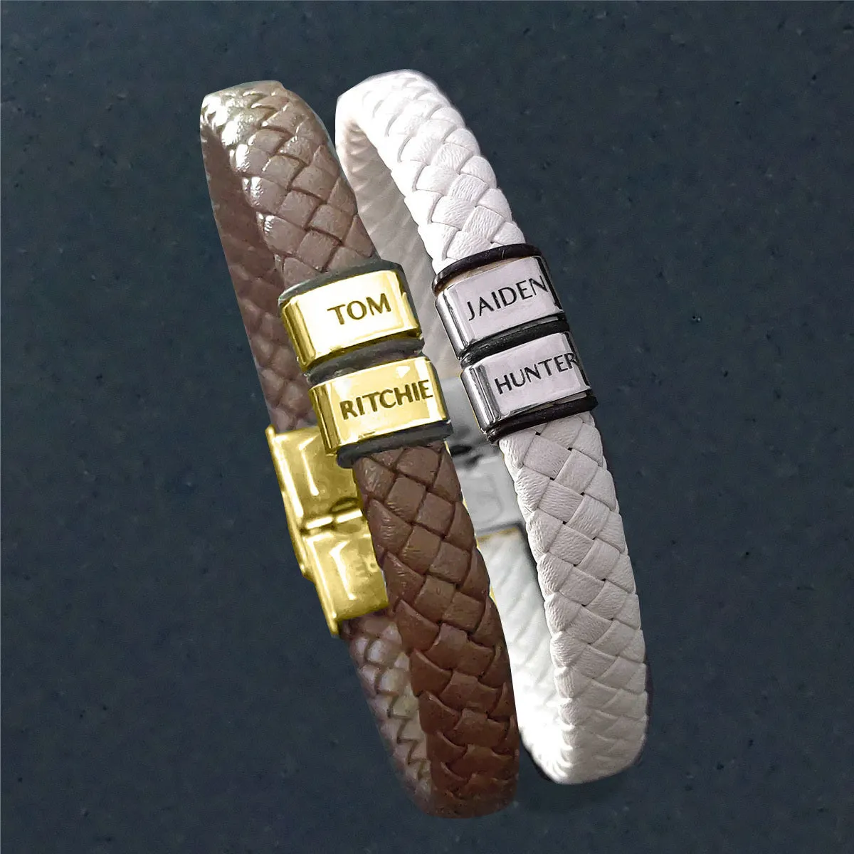 BUY ONE GET ONE Personalised Leather Bracelet First 2 Charms FREE
