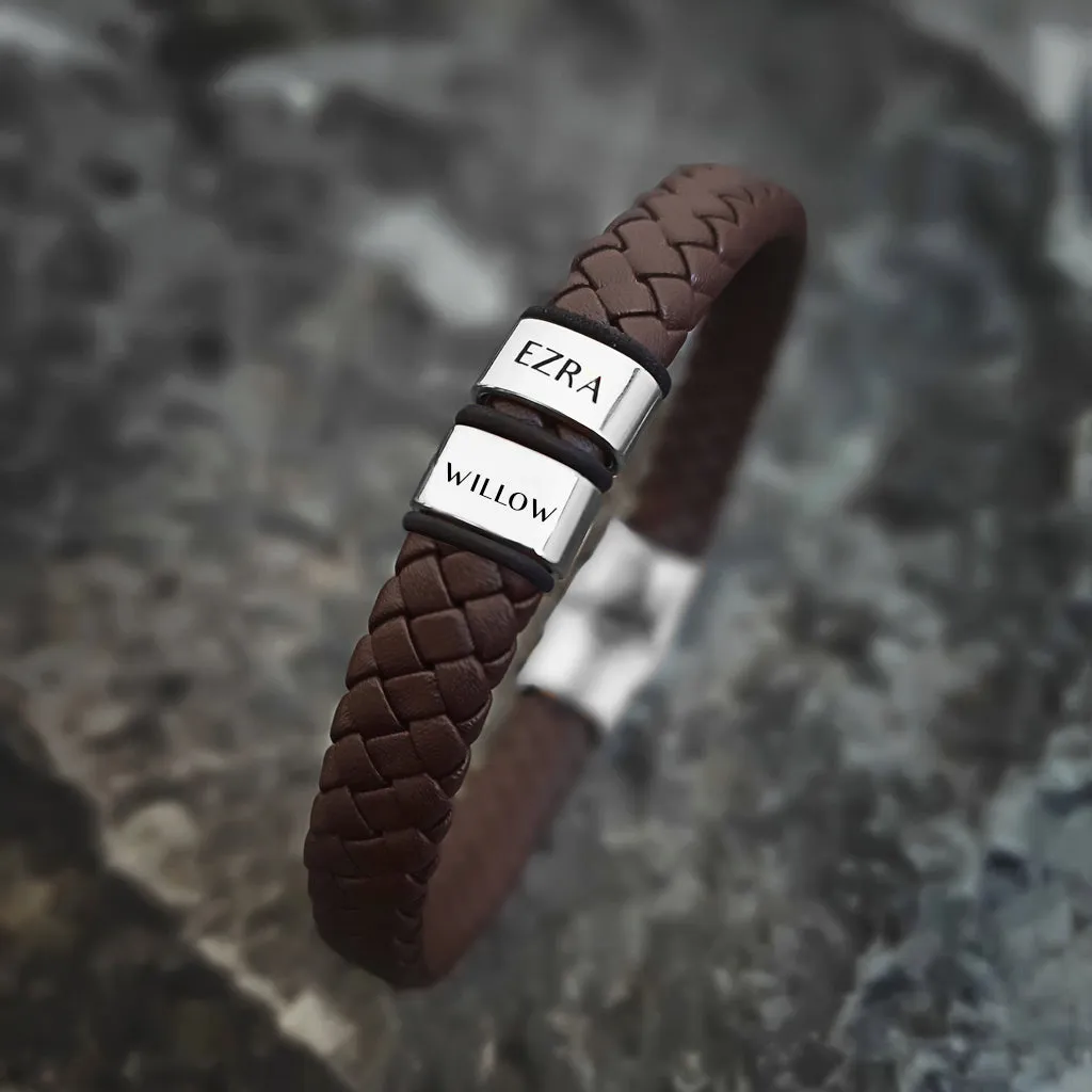 BUY ONE GET ONE Personalised Leather Bracelet First 2 Charms FREE