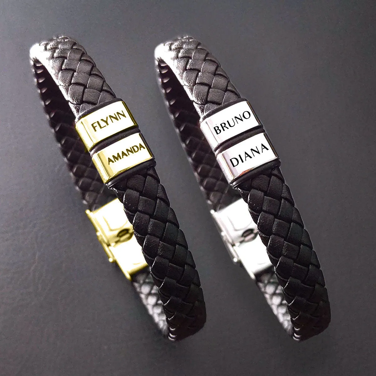 BUY ONE GET ONE Personalised Leather Bracelet First 2 Charms FREE