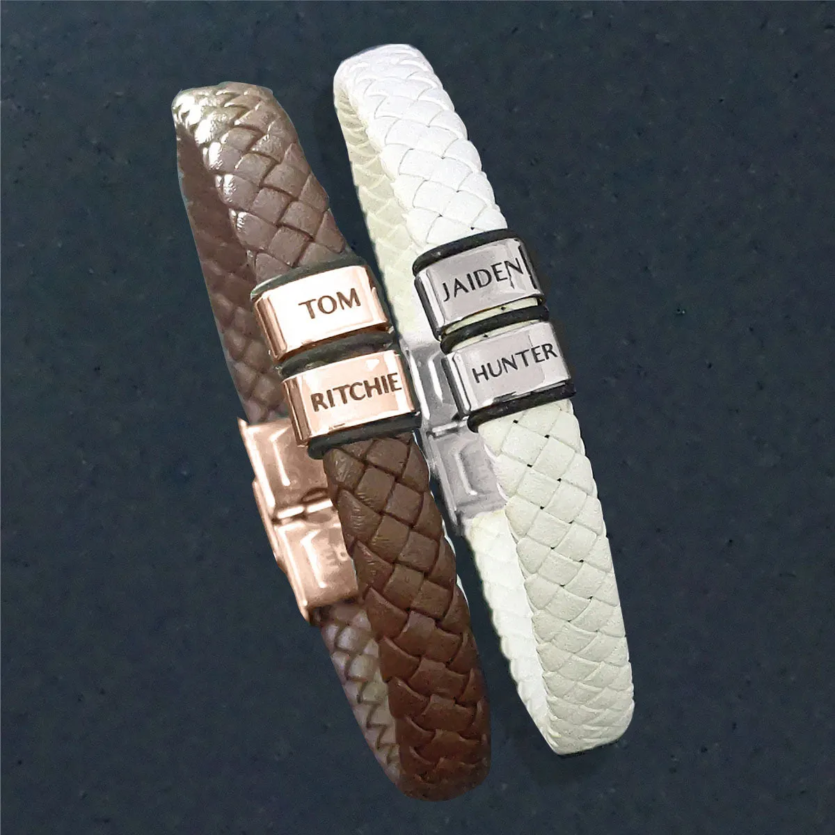 BUY ONE GET ONE Personalised Leather Bracelet First 2 Charms FREE