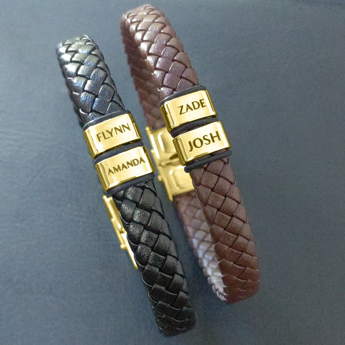 BUY ONE GET ONE Personalised Leather Bracelet First 2 Charms FREE