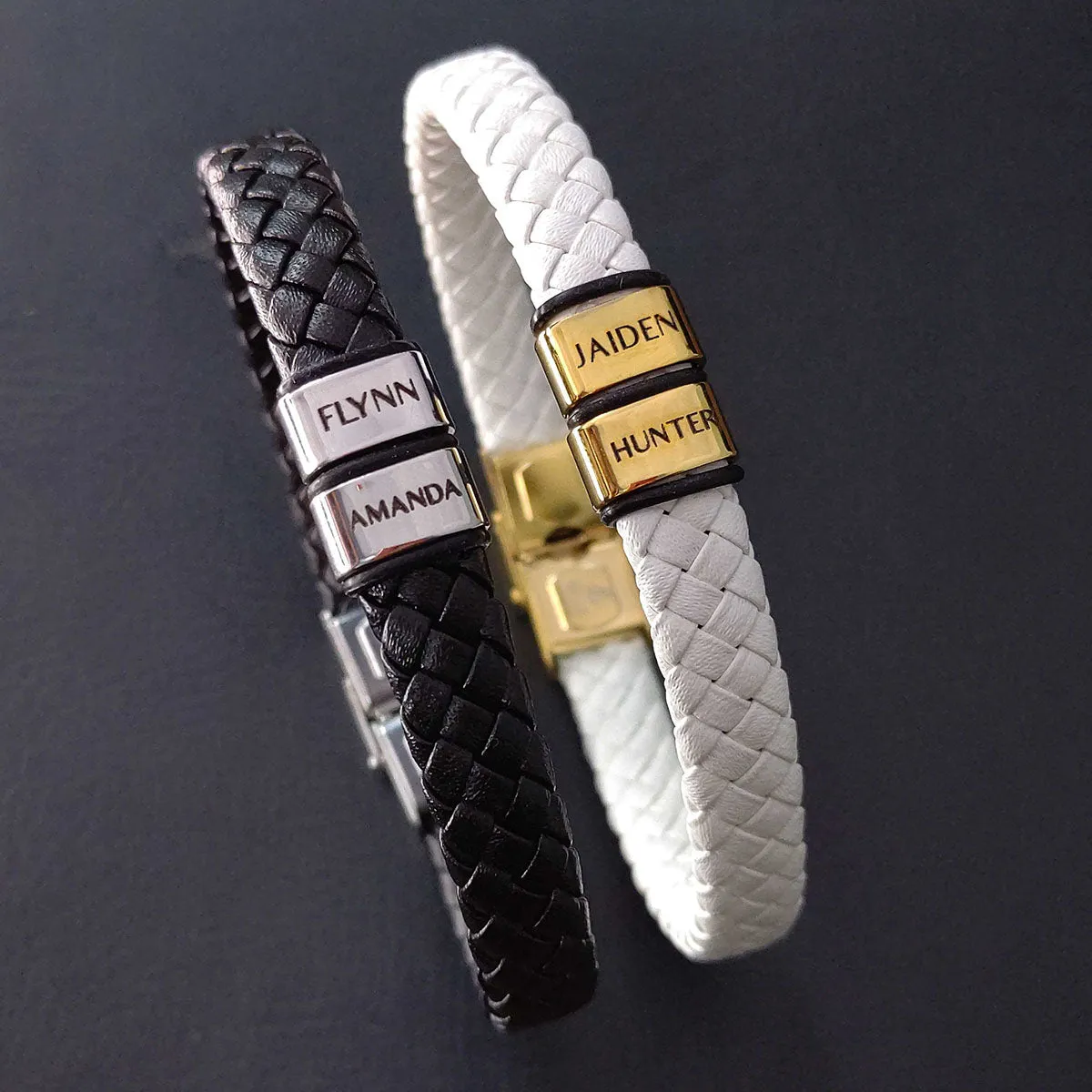 BUY ONE GET ONE Personalised Leather Bracelet First 2 Charms FREE