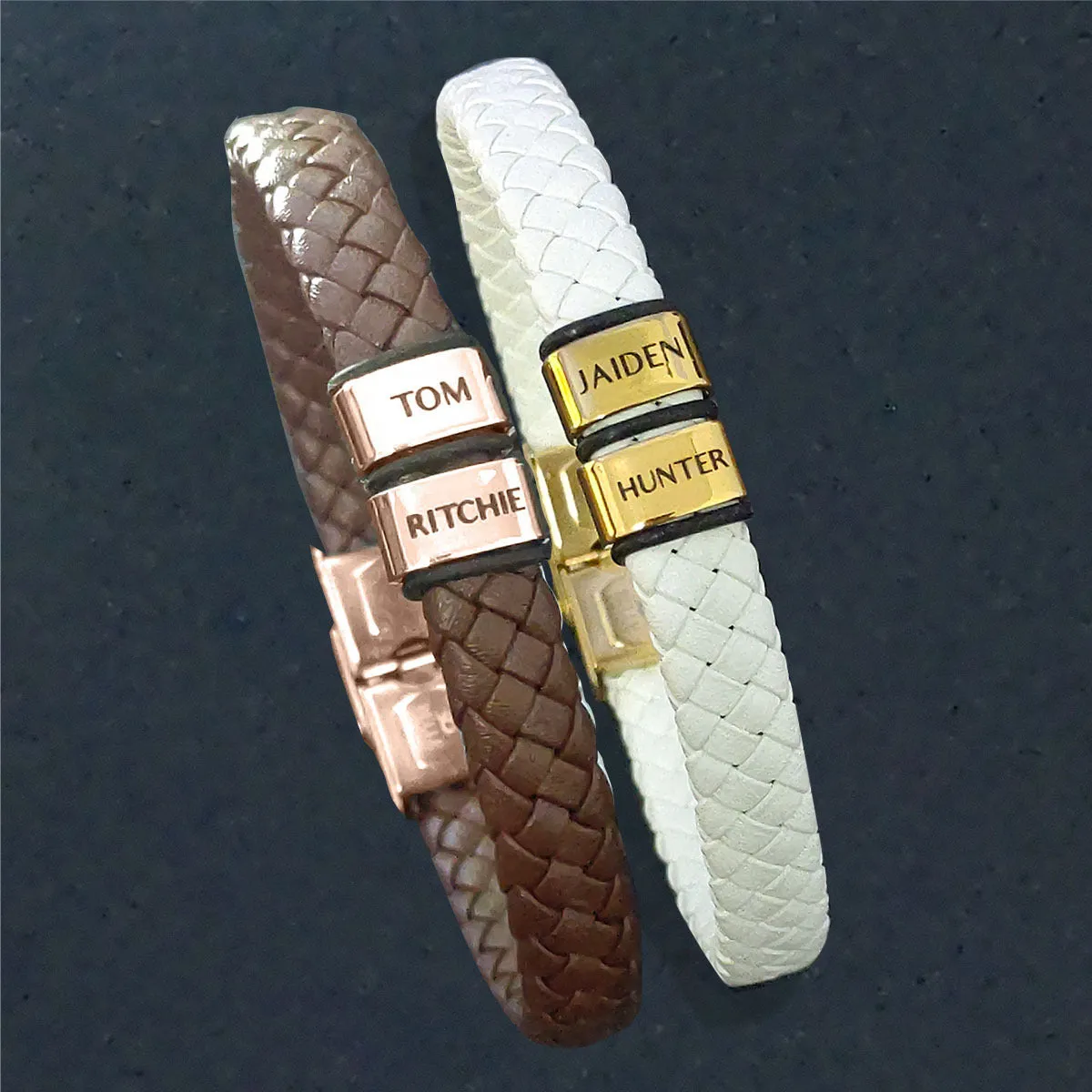 BUY ONE GET ONE Personalised Leather Bracelet First 2 Charms FREE