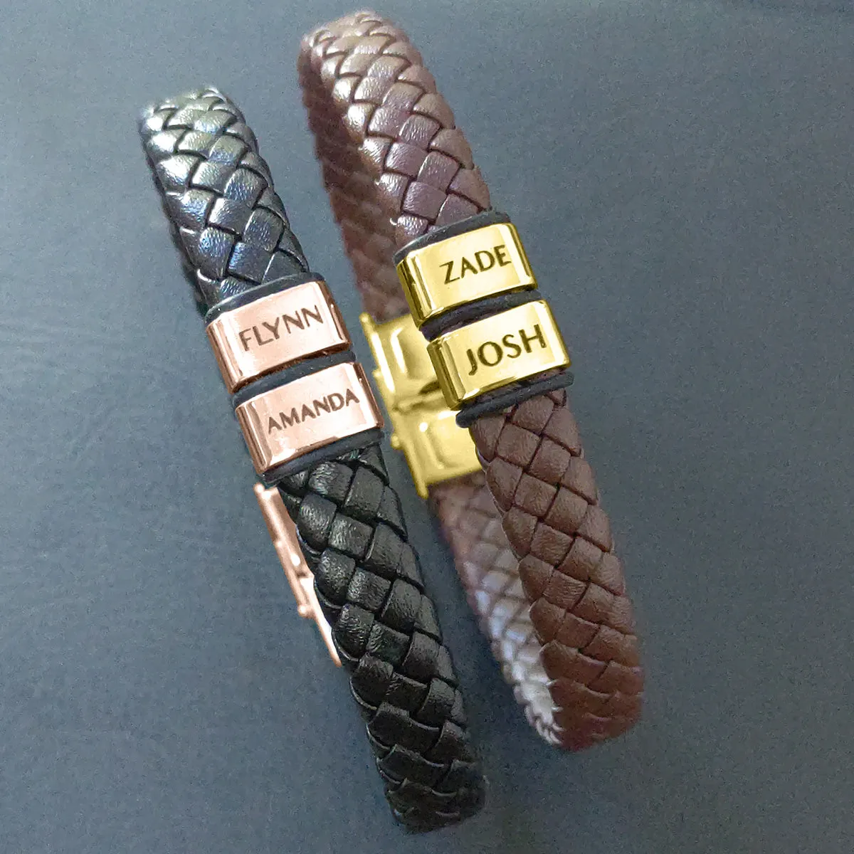 BUY ONE GET ONE Personalised Leather Bracelet First 2 Charms FREE