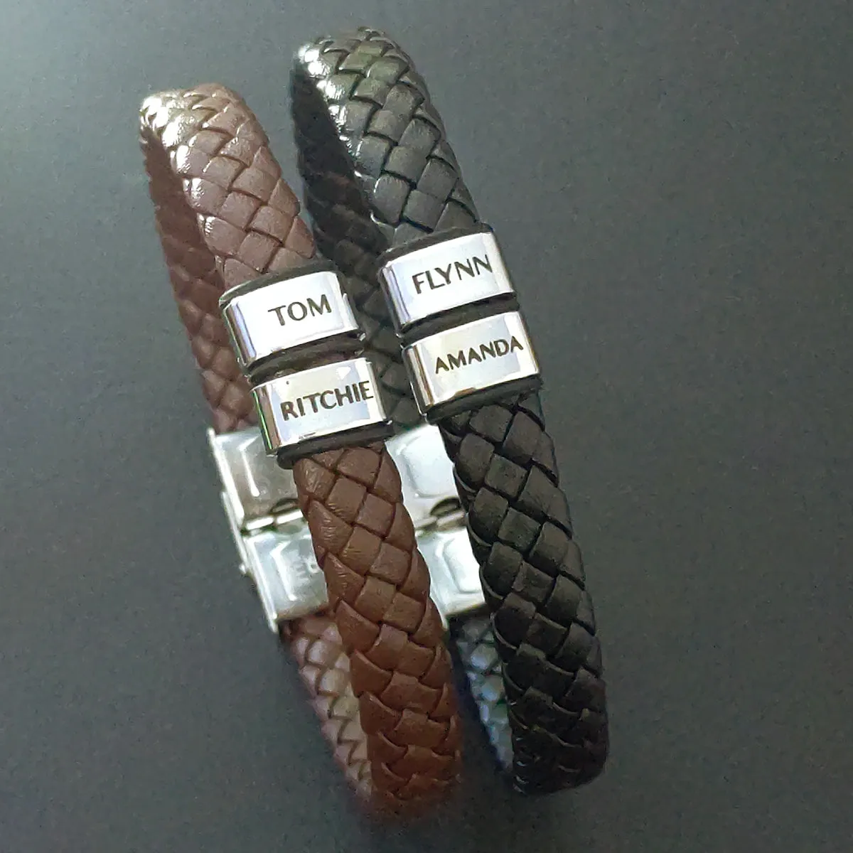 BUY ONE GET ONE Personalised Leather Bracelet First 2 Charms FREE
